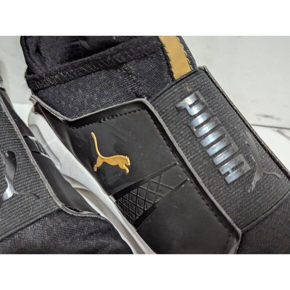Puma Women's Black & Gold Slip-On Almond Toe Sneakers Shoe Size 7 - Picture 5 of 8